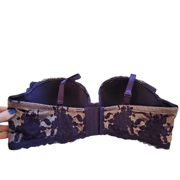 Torrid purple lace sexy push up underwire light padding bra sz 44 D new WL413